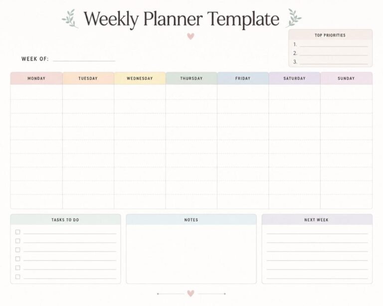 Weekly Planner Template