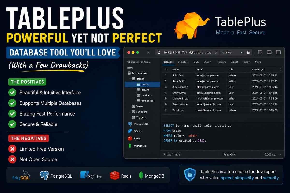 TablePlus Review: Powerful Yet Not Perfect Database Tool You’ll Love 1 TablePlus